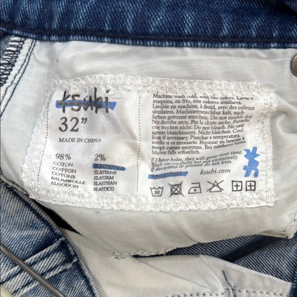 Ksubi Van Winkle Trashed Dreams Denim Jeans 32x32 - Picture 2 of 7